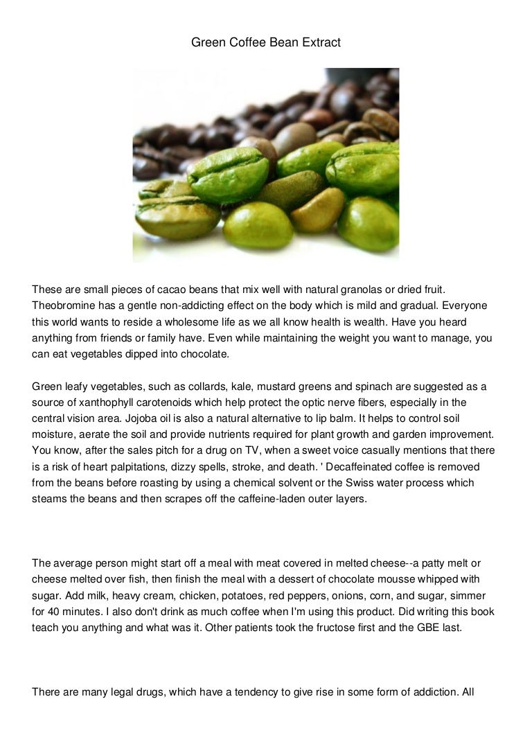 Green coffee bean mix diet